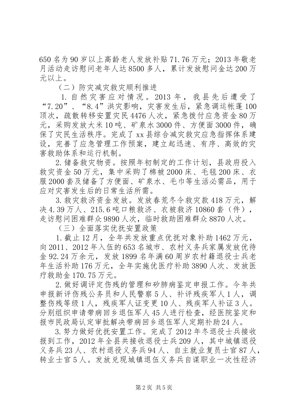 县民政局工作总结报告 _第2页