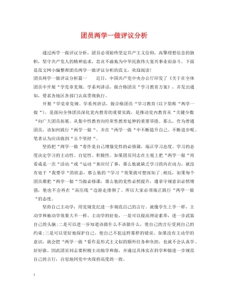 团员两学一做评议分析 