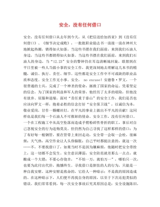 安全，没有任何借口 