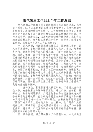 市气象局工作组上半年工作总结 