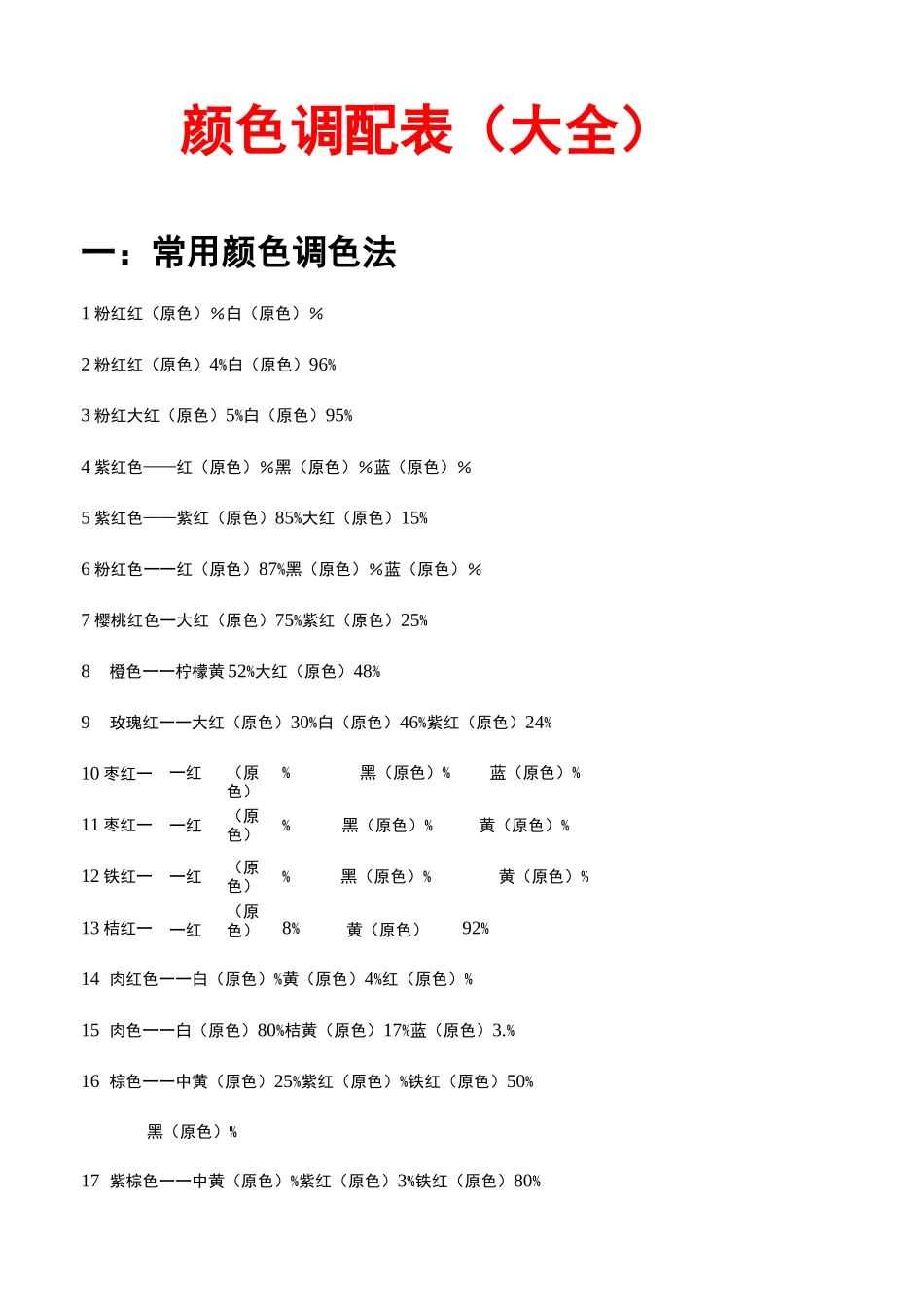 颜色调配表大全_第2页