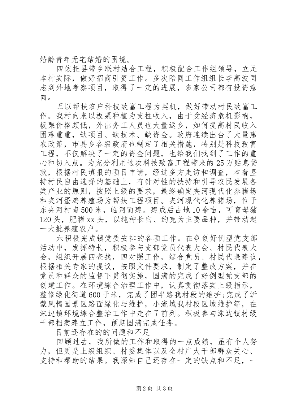 XX年村委会主任助理工作总结_第2页