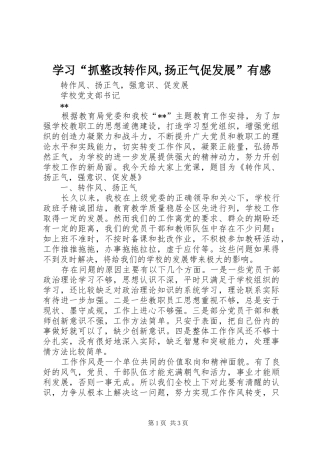 学习“抓整改转作风,扬正气促发展”有感