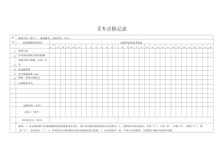 特种设备点检记录