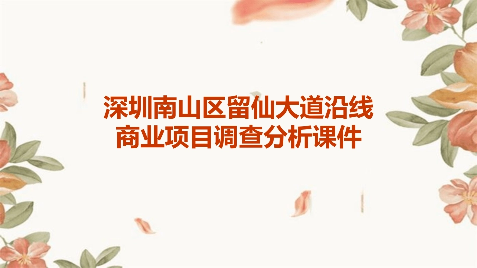 深圳南山区留仙大道沿线商业项目调查分析课件_第1页