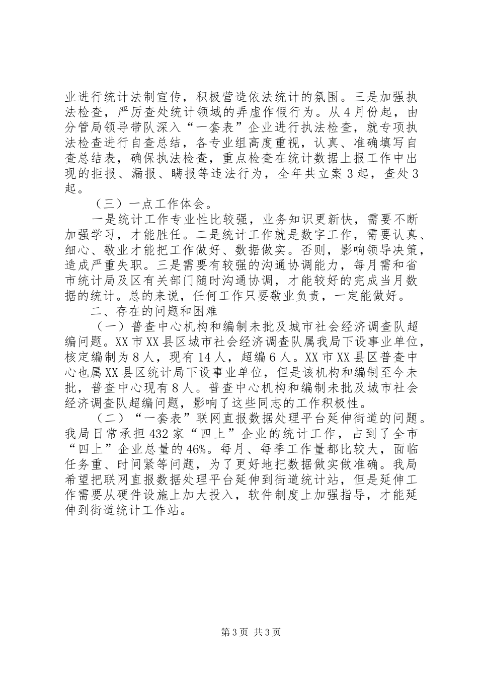 XX县区统计局XX年工作总结_第3页