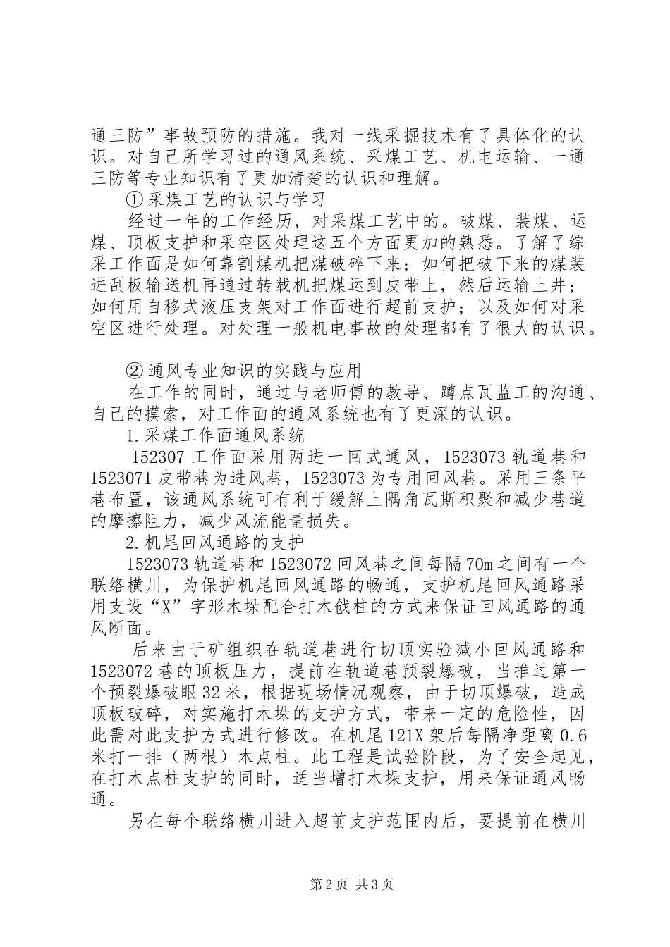 XX年院矿个人工作总结_第2页