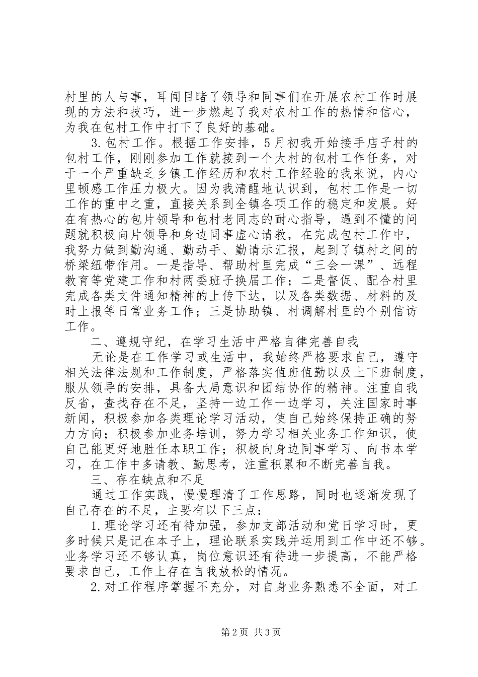 XX年度乡镇干部个人总结_第2页