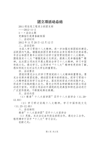 团立项活动总结 