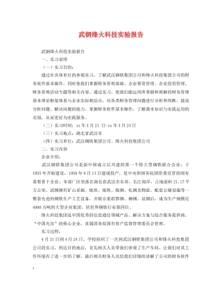 武钢烽火科技实验报告 