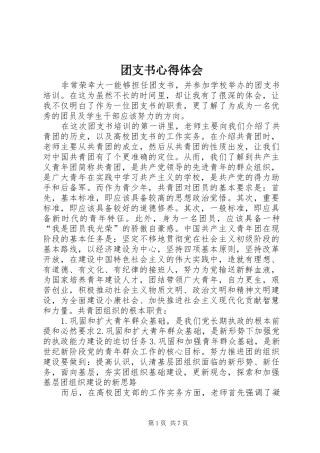 团支书体会心得