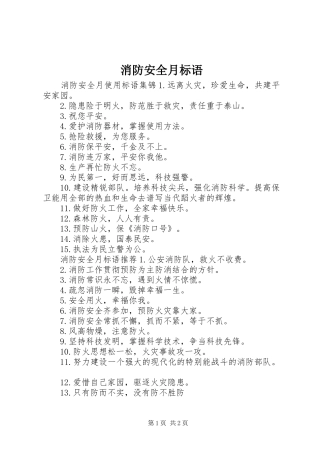 消防安全月标语