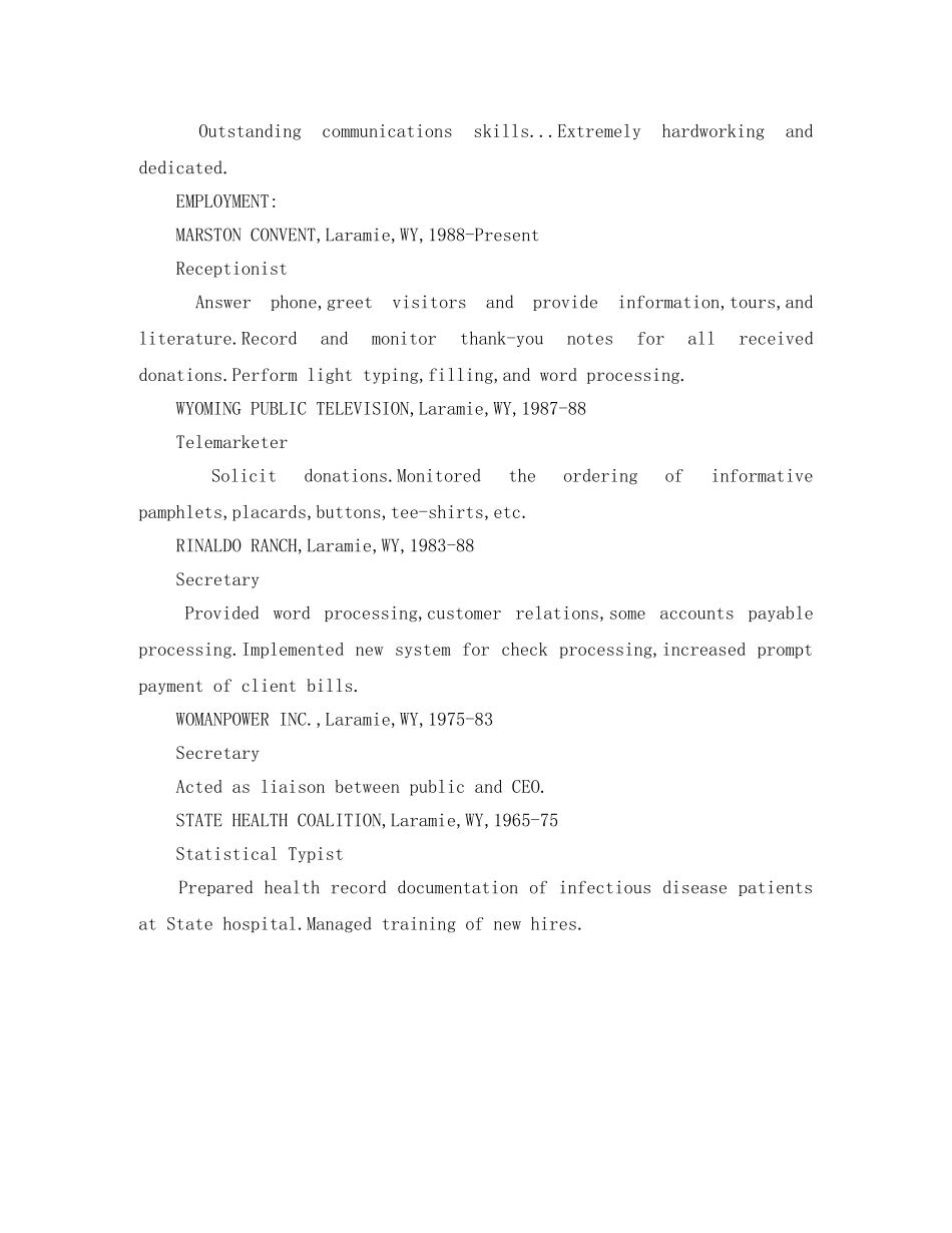 应聘前台英文简历模板 _第3页