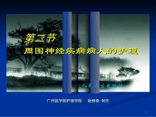 第二节周围神经疾病病人的护理