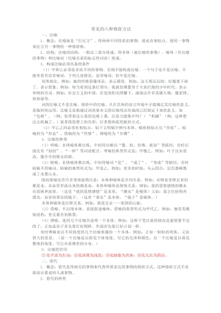 常见的八种修辞及表达效果
