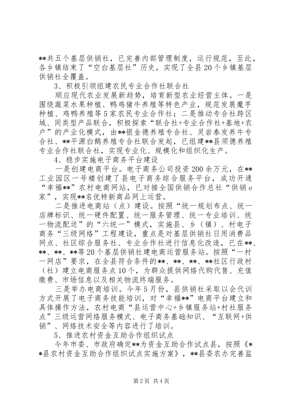 县供销社XX年工作总结 _第2页