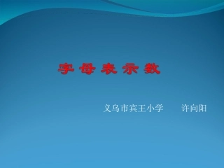 字母表示数新