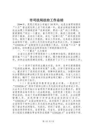 市司法局法治工作总结 