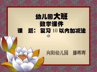 大班数学《复习10以内加法》课件