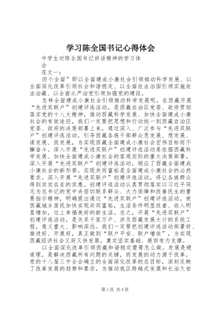 学习陈全国书记体会心得3