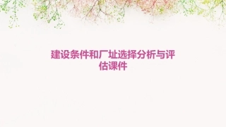 建设条件和厂址选择分析与评估课件