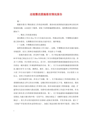 巡视整改措施落实情况报告 