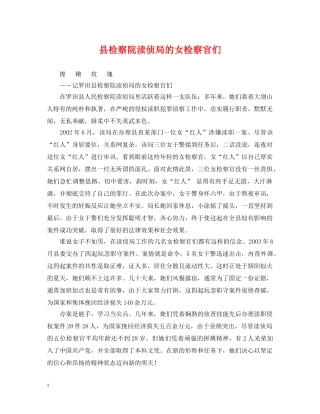 县检察院渎侦局的女检察官们 