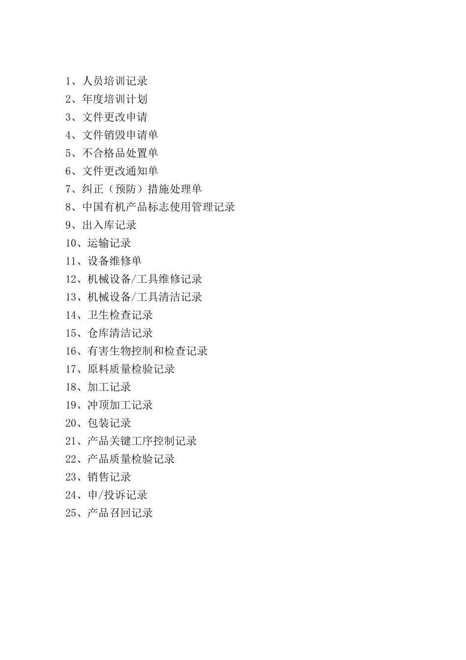 有机加工生产记录_第1页