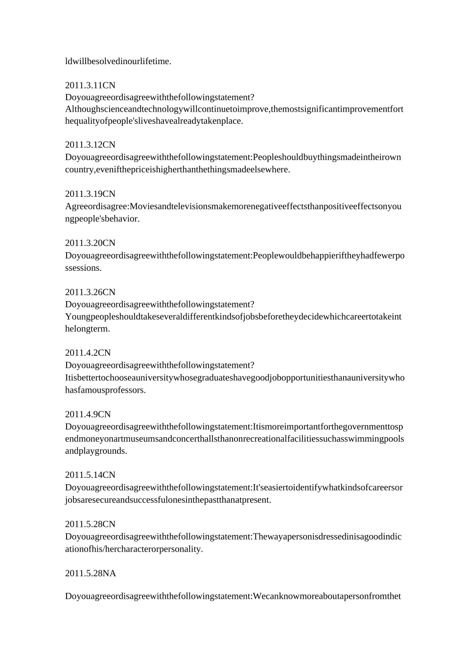 历年托福独立写作题目整理_第2页