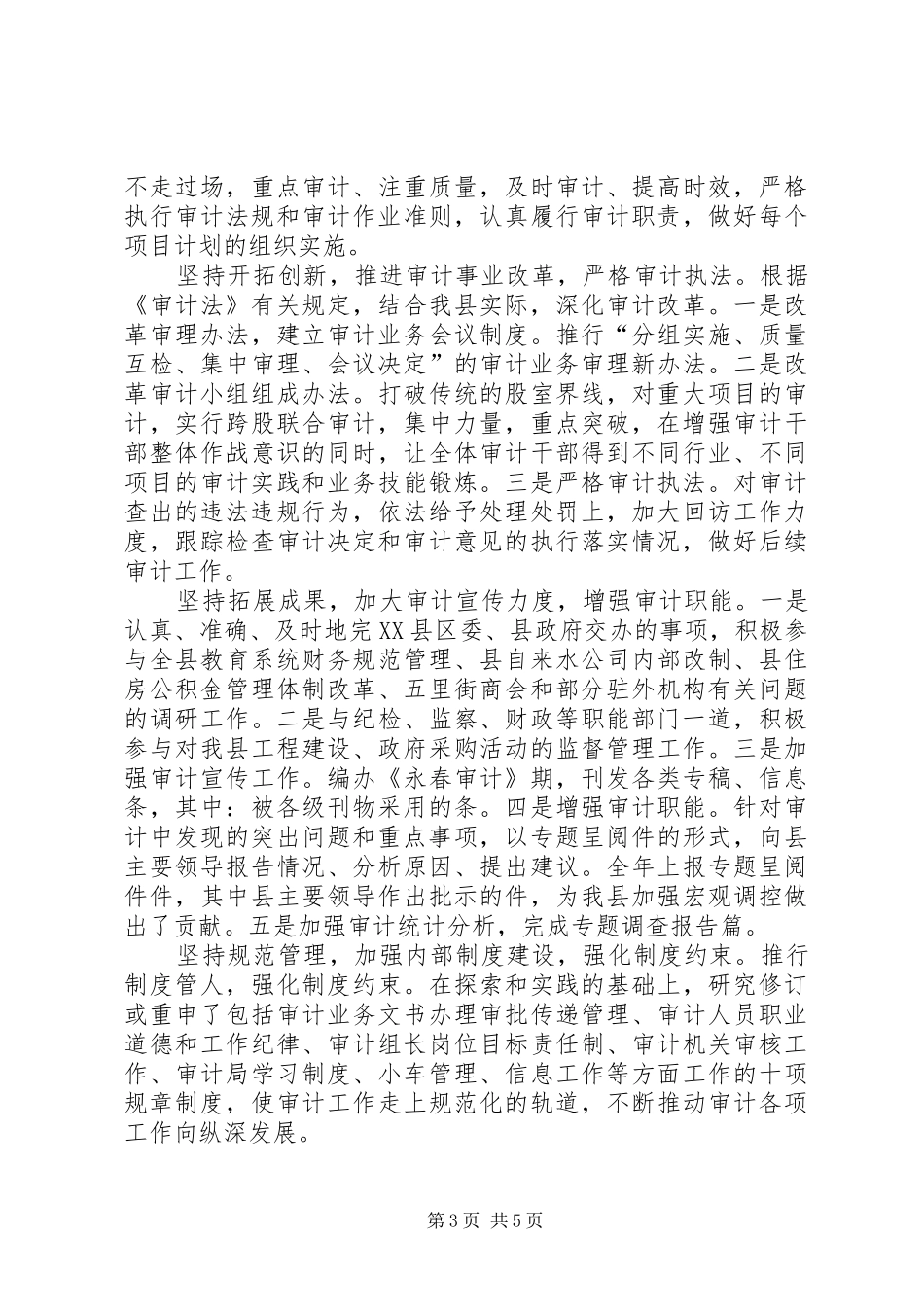 县审计局工作总结 _第3页