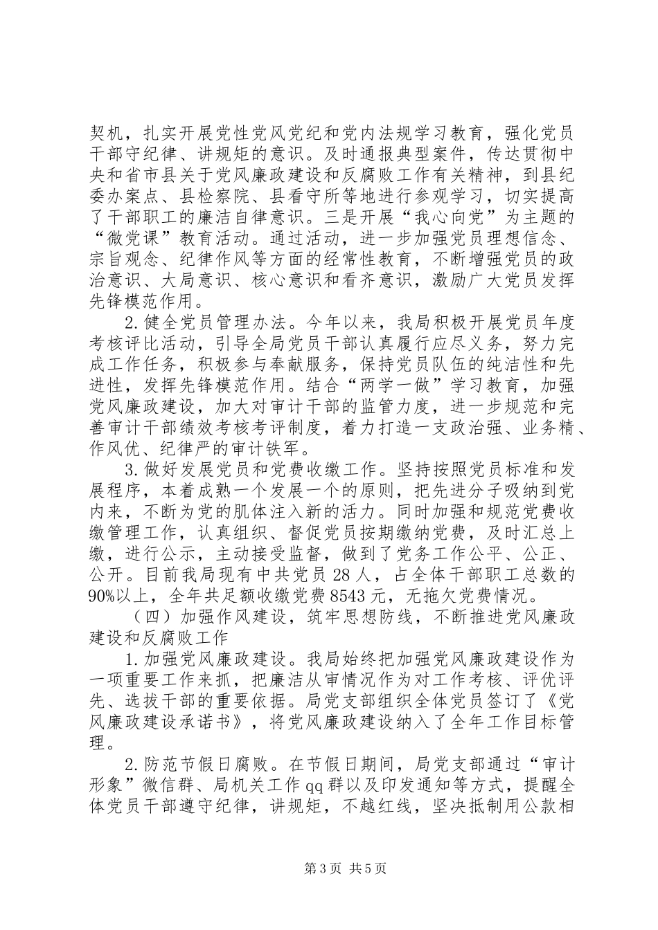 县审计局党建工作总结 _第3页