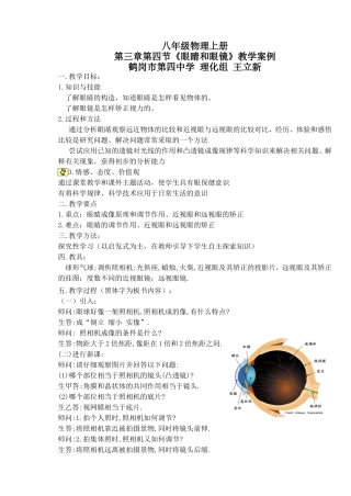 眼睛和眼镜教学案例