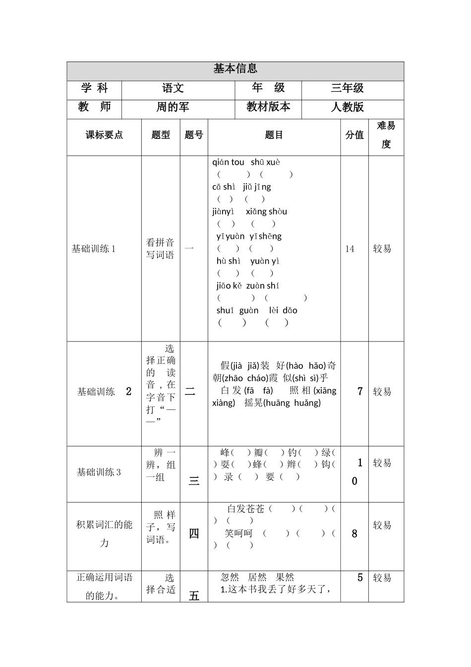 一致性分析对照表模板 (2)_第1页