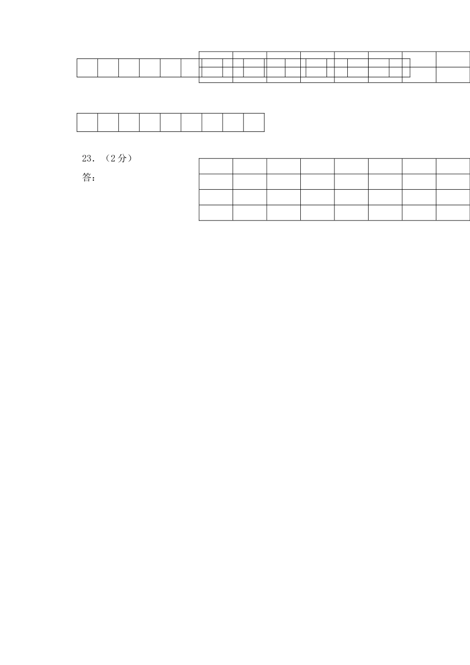 唐山201020高一期中考试试卷答题卡 _第2页
