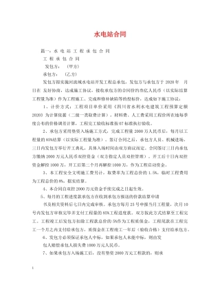 水电站合同 