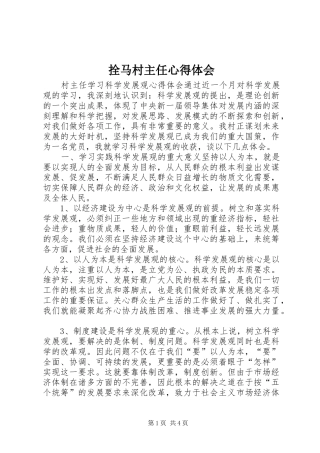 拴马村主任体会心得