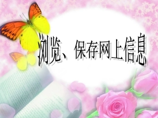 浏览、保存网上信息