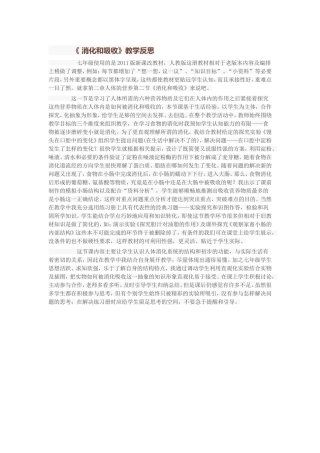 消化和吸收反思