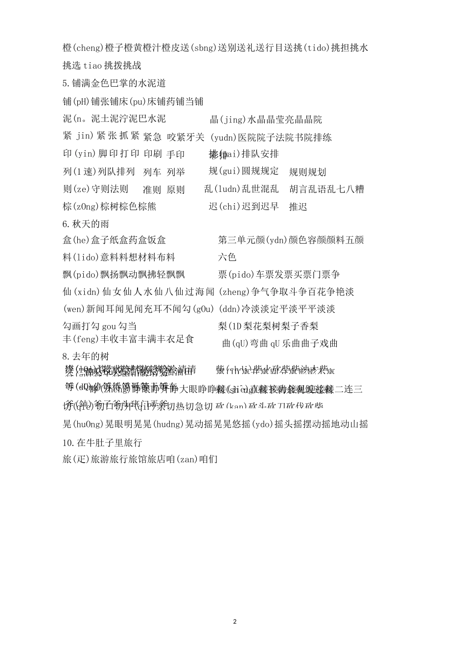 三上语文生字组词部编人教版小学语文三年级上册语文生字表组扩词_第2页