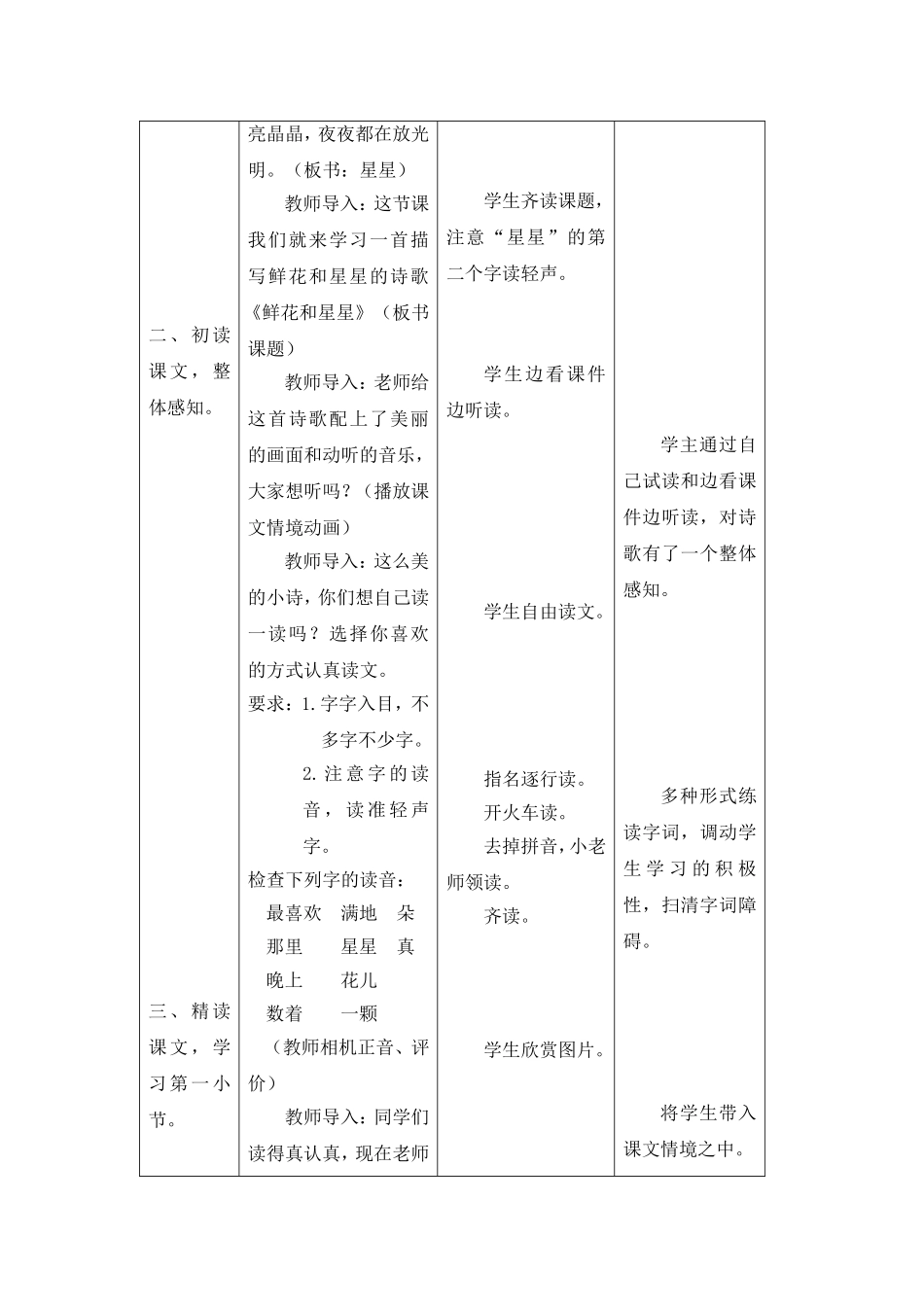 《鲜花和星星》教学设计_第2页