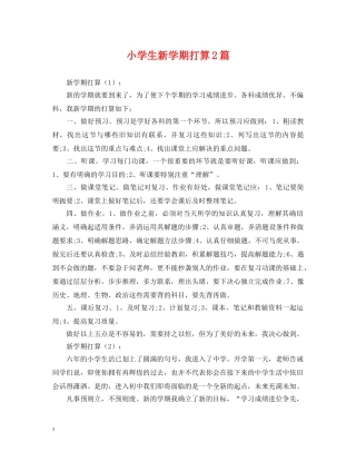 小学生新学期打算2篇 