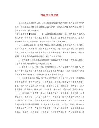 写给员工的评语