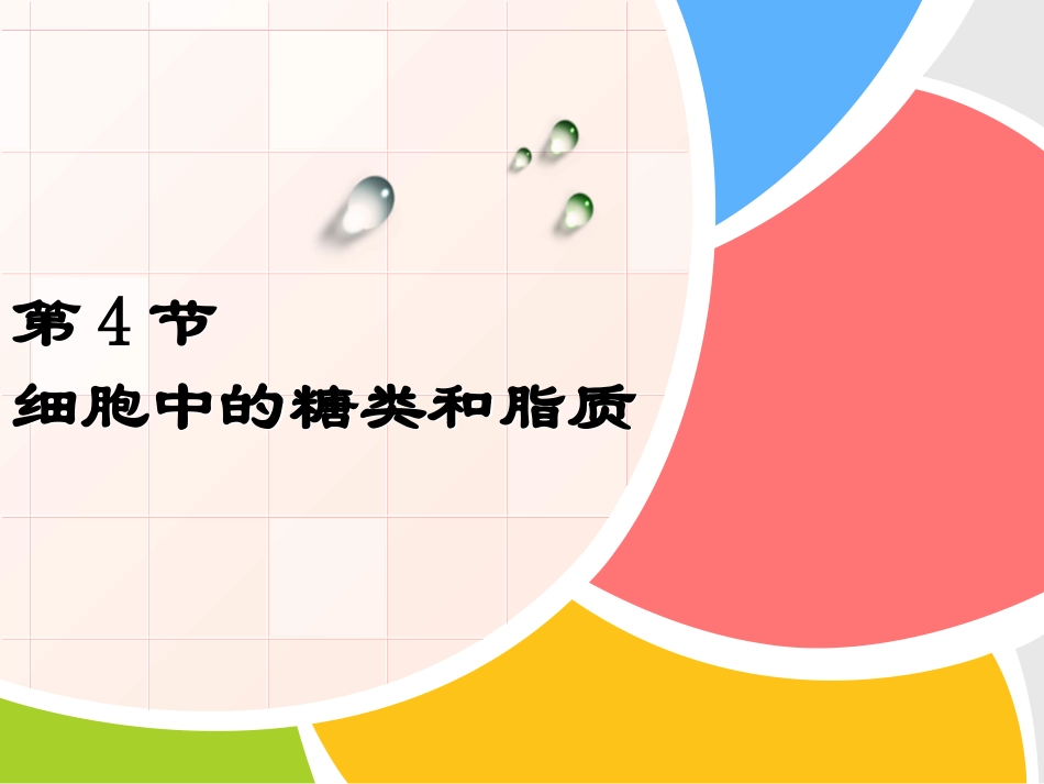 细胞中的糖类和脂质_第1页