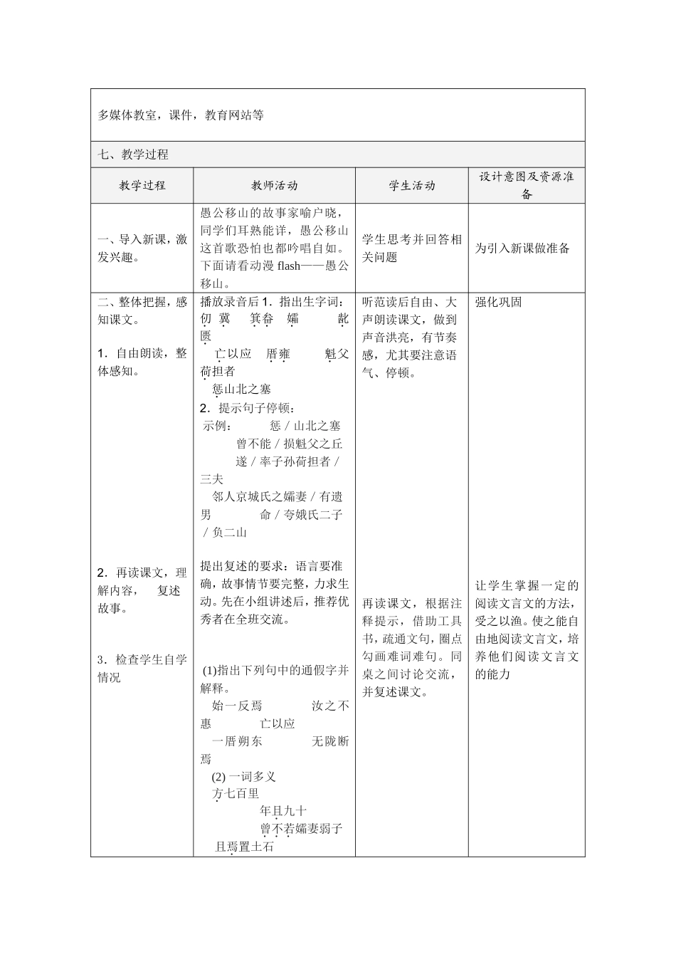 《愚公移山》教学设计_第2页