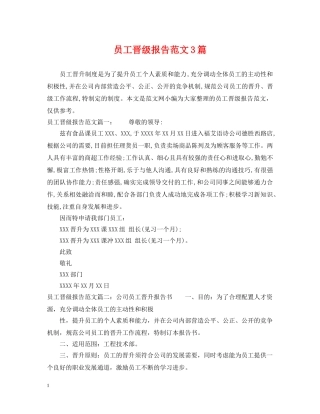 员工晋级报告范文3篇 