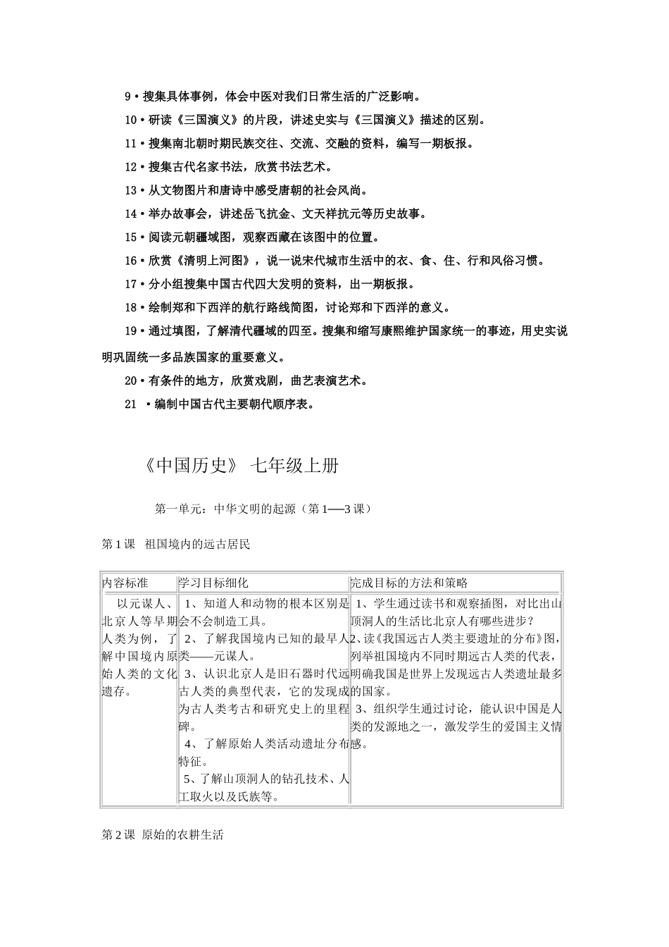 七年级历史教学目标及学科活动_第2页