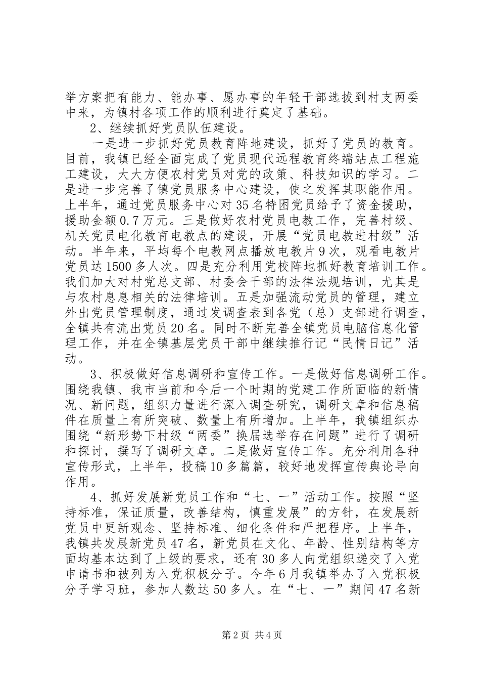 乡镇镇组织工作总结 _第2页