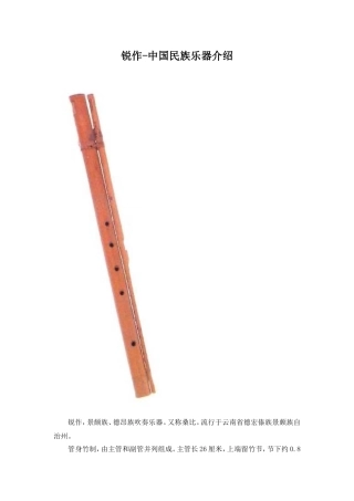 锐作－中国民族乐器介绍