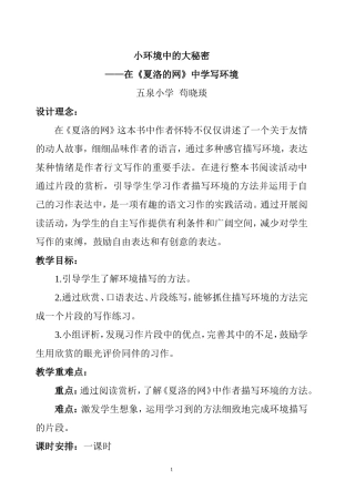 小环境中的大秘密