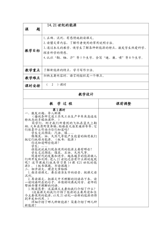 世纪的能源第一课时